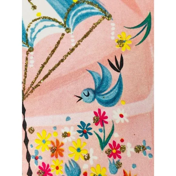 Vintage Greeting Card Hello And Best Wishes Amalgamated Lithographers W Glitter - Picture 9 of 10